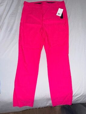 Women's Straight Leg Bright Pink Stretch Pants